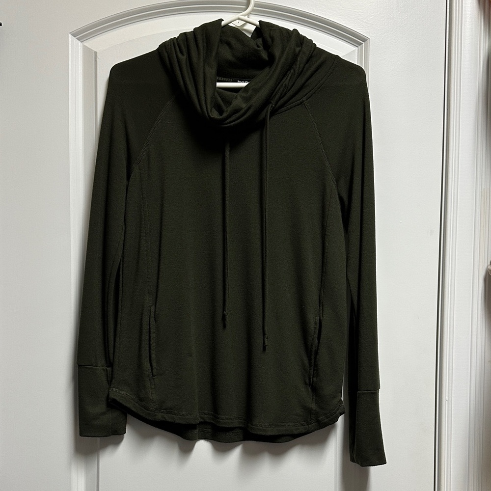 Dark Green Cowl Neck Hoodie